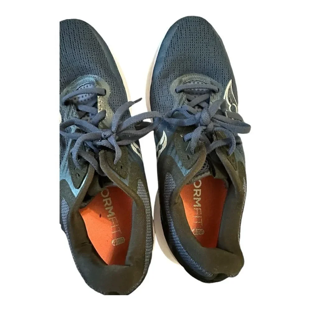 Saucony | Women's Axon 2 in Navy Silver Lace Up Running Walking Shoes | 9